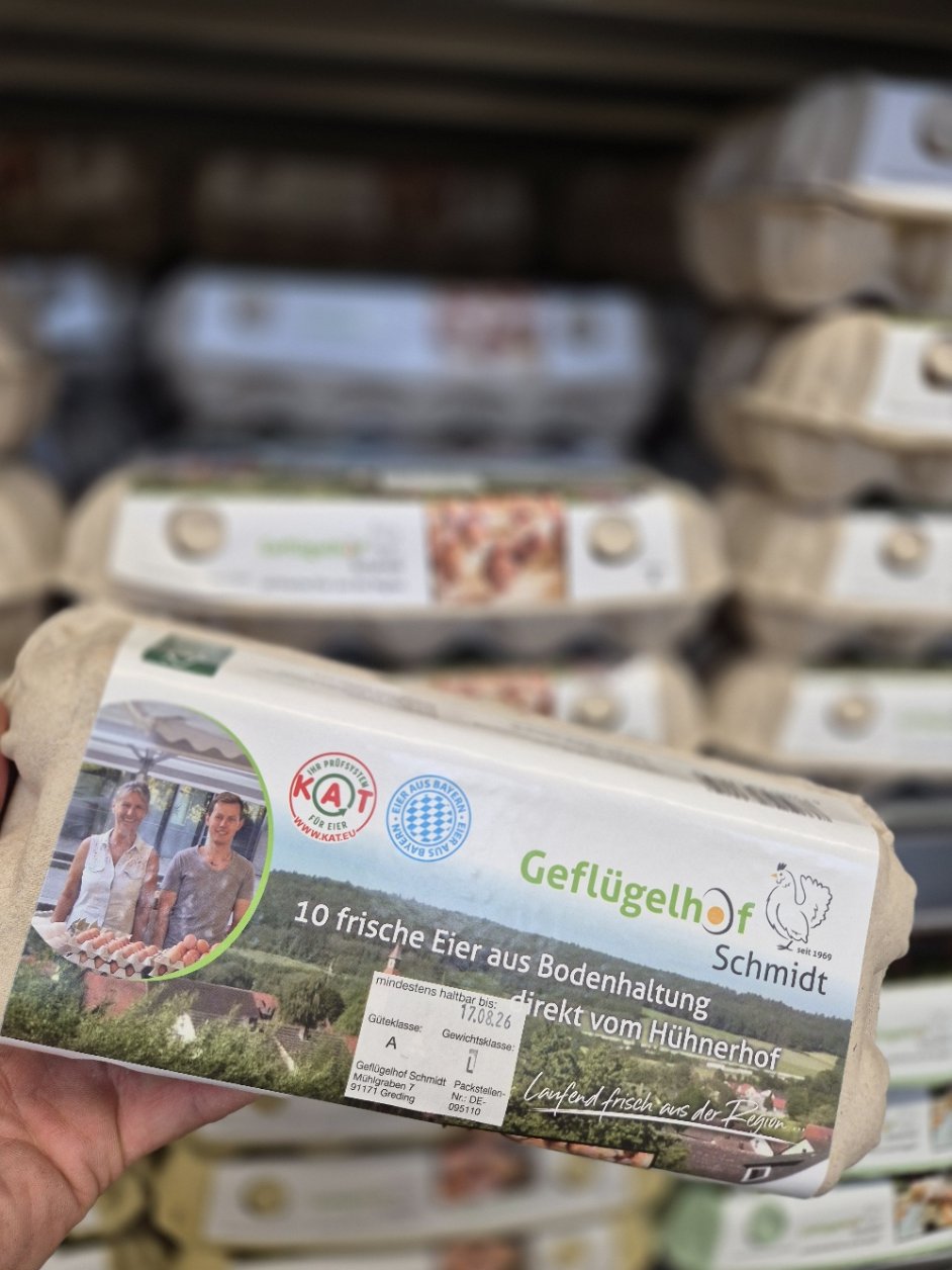 Frische Eier vom Geflügelhof Schmidt aus Greding