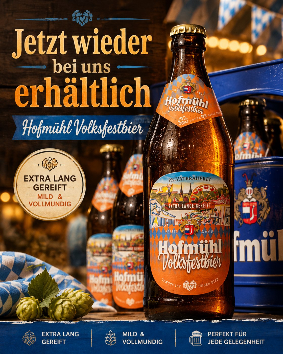 Hofmühl Volksfestbier – jetzt wieder bei EDEKA Schnalke erhältlich